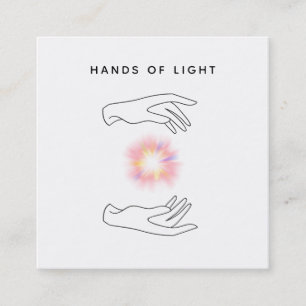 Carte De Visite Carré *~* Bal des mains d'énergie pour la guérison lé
