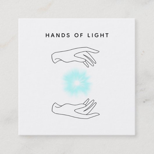 Carte De Visite Carré *~* Bal Energy Hands + Reiki Light Heure (Devant)