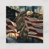 Carte De Visite Carré Bald Eagle Drapeau américain Country Road (Devant)