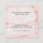 Carte De Visite Carré Balisage d'aquarelle blanc et or Rose (Dos)