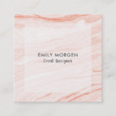 Carte De Visite Carré Balisage d'aquarelle blanc et or Rose (Devant)