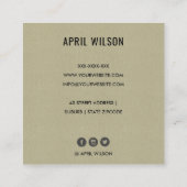 CARTE DE VISITE CARRÉ BALISE DE PRIX PAYSAGE PASTEL GREEN TREE TRIO PAYS (Dos)