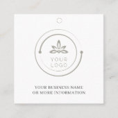 Carte De Visite Carré Balise de prix simple logo blanc sur les médias so (Devant)