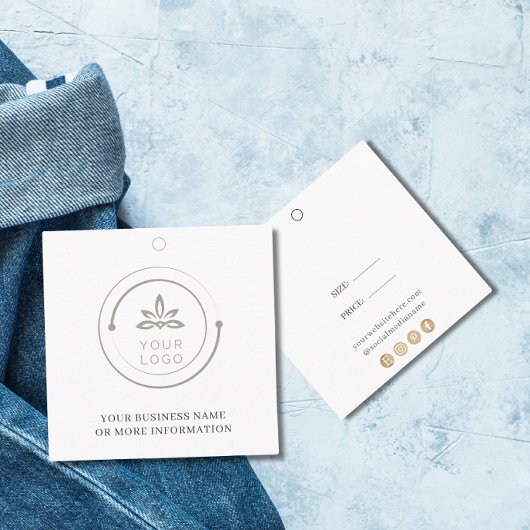 Carte De Visite Carré Balise de prix simple logo blanc sur les médias so