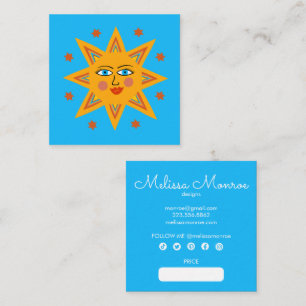 Carte De Visite Carré BALISES D'ASSISTANCE Couleur Soleil Étincelant