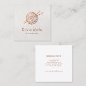 Carte De Visite Carré Balle Crochet tricot (Devant / Derrière)