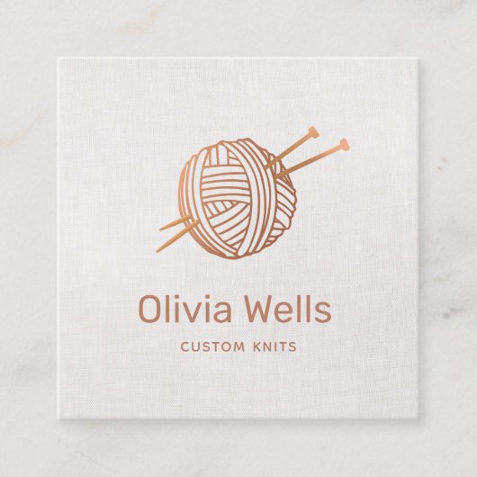 Carte De Visite Carré Balle Crochet tricot (Devant)
