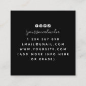 Carte De Visite Carré Ballerina Dance School Black (Dos)