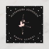 Carte De Visite Carré Ballerina Dance School Black (Devant)