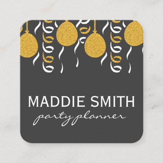 Carte De Visite Carré Ballons de fête (Devant)