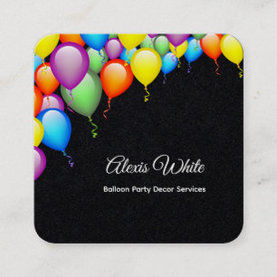 Carte De Visite Carré Balloon Party Decor Premium