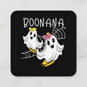 Carte De Visite Carré Banane fantôme mignon Boonana Halloween