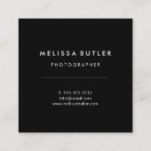 Carte De Visite Carré Bande noire et blanche élégant (Dos)
