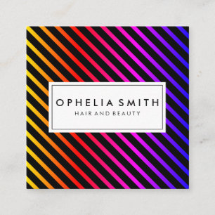 Carte De Visite Carré Bandes Chic Colorées