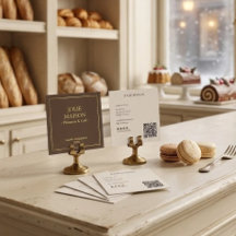 Bandes Crème Marron Classiques Parisian Bakery QR