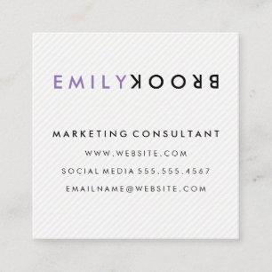 Carte De Visite Carré Bandes de rotation de la lettre   Moderne