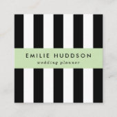 Carte De Visite Carré Bandes noires et blanches, Motif rayé, Lignes (Devant)