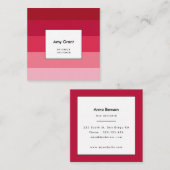 Carte De Visite Carré Bandes roses (Devant / Derrière)
