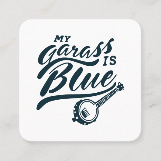 Carte De Visite Carré Banjo Mon verre est bleu (Devant)