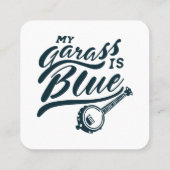 Carte De Visite Carré Banjo Mon verre est bleu (Dos)