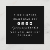 Carte De Visite Carré Bar Chic Glamorisé Night Sparkle Club Bar (Dos)