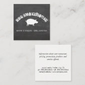 Carte De Visite Carré Barbecue / Cochon / Arrière - plan de la calque (Devant / Derrière)