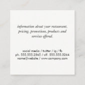 Carte De Visite Carré Barbecue / Cochon / Arrière - plan de la calque (Dos)