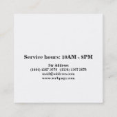 Carte De Visite Carré Barber simple  (Dos)
