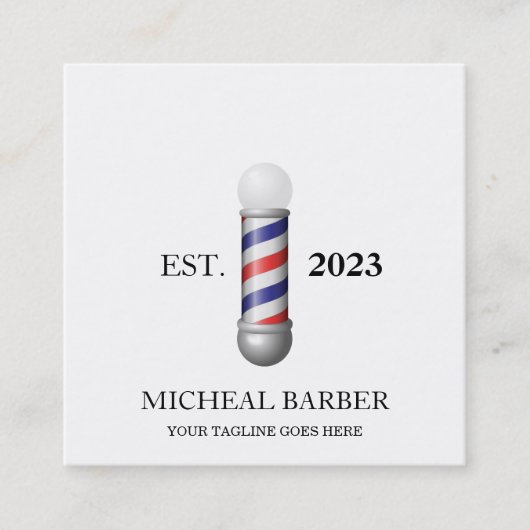 Carte De Visite Carré Barber simple  (Devant)