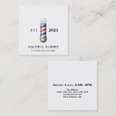 Carte De Visite Carré Barber simple  (Devant / Derrière)