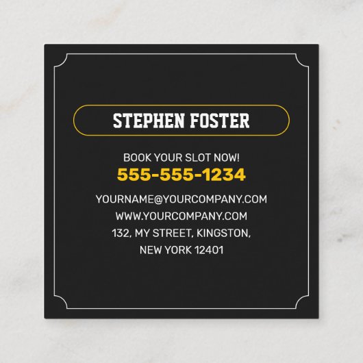 Carte De Visite Carré Barbier Classique Coiffeuse Coiffeuse (Dos)