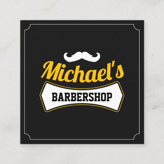 Carte De Visite Carré Barbier Classique Coiffeuse Coiffeuse (Devant)