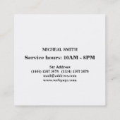 Carte De Visite Carré Barre de ciseaux simples (Dos)