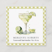 Carte De Visite Carré Bartender for Hire Margarita Cocktail (Devant)