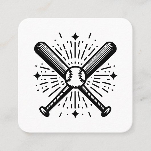 Carte De Visite Carré baseball vintage (Devant)