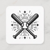 Carte De Visite Carré baseball vintage (Dos)