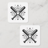 Carte De Visite Carré baseball vintage (Devant / Derrière)
