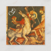 Carte De Visite Carré Bataille de Saint George, Monogramme Dragon Noir (Dos)