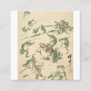 Carte De Visite Carré Bataille Des Grenouilles - Kawanabe Kyosai