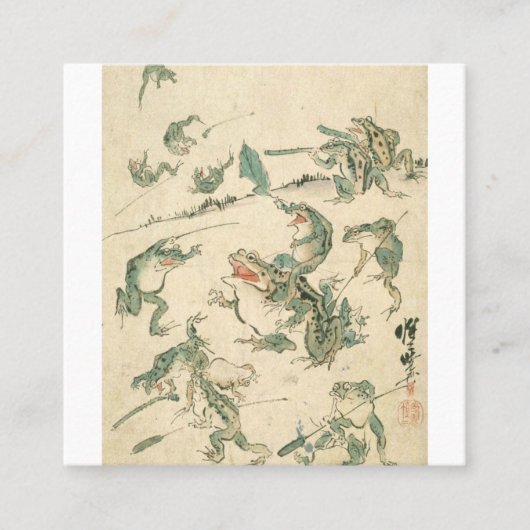 Carte De Visite Carré Bataille Des Grenouilles - Kawanabe Kyosai (Devant)
