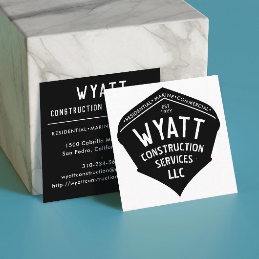 Carte De Visite Carré Bateau de l'entrepreneur maritime commercial résid