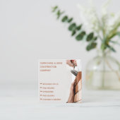 Carte De Visite Carré Bâtiment professionnel de la construction de briqu (Debout devant)