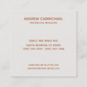 Carte De Visite Carré Bâtiment professionnel de maçonnerie en briques (Dos)