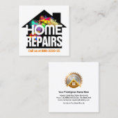 Carte De Visite Carré Bâtiment Réparation de la maison de peinture (Devant / Derrière)