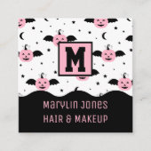 Carte De Visite Carré BATS citrouilles HALLOWEEN (Devant)