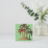 Carte De Visite Carré Beach Palm Trees (Debout devant)