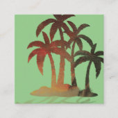 Carte De Visite Carré Beach Palm Trees (Devant)