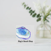 Carte De Visite Carré Beach Shell Ocean Seaside Boutique cadeaux (Debout devant)