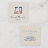 Carte De Visite Carré Beaker & Test Tube Science Themed (Devant / Derrière)