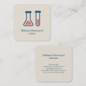 Carte De Visite Carré Beaker & Test Tube Science Themed (Devant / Derrière)